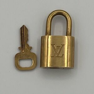Louis Vuitton Brass Padlock and Key Set